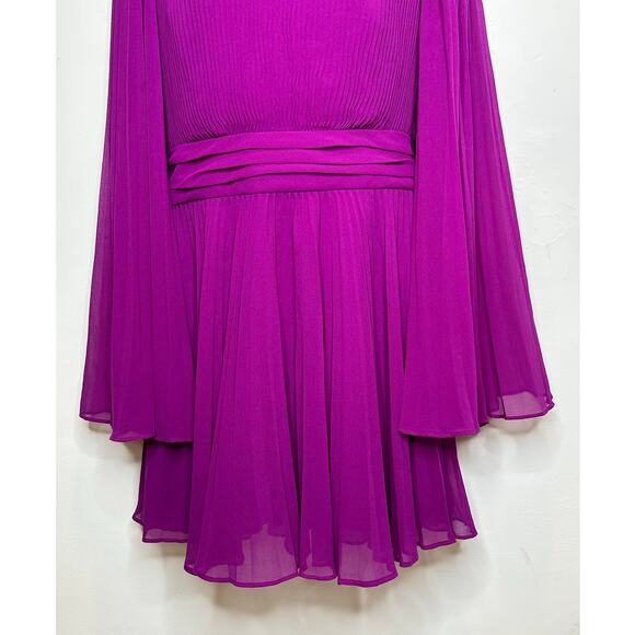 Milly Rosemary Mini Dress in Pleated Chiffon knee Length Dress Size 6 MSRP $450 - Picture 5 of 15